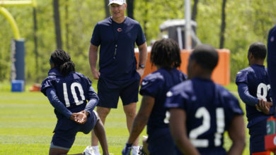 Matt Eberflus at Bears OTA